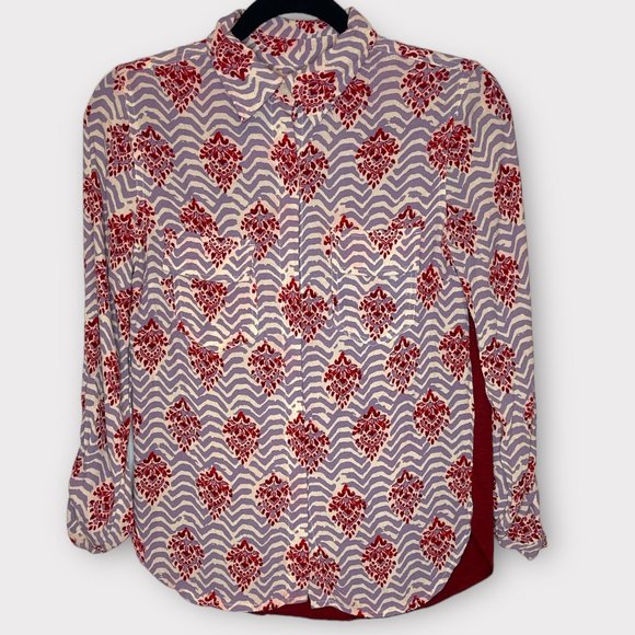 2 FOR $15 | Porridge By Anthropologie Long Sleeve Lightweight Boho Shirt XS - Picture 4 of 5